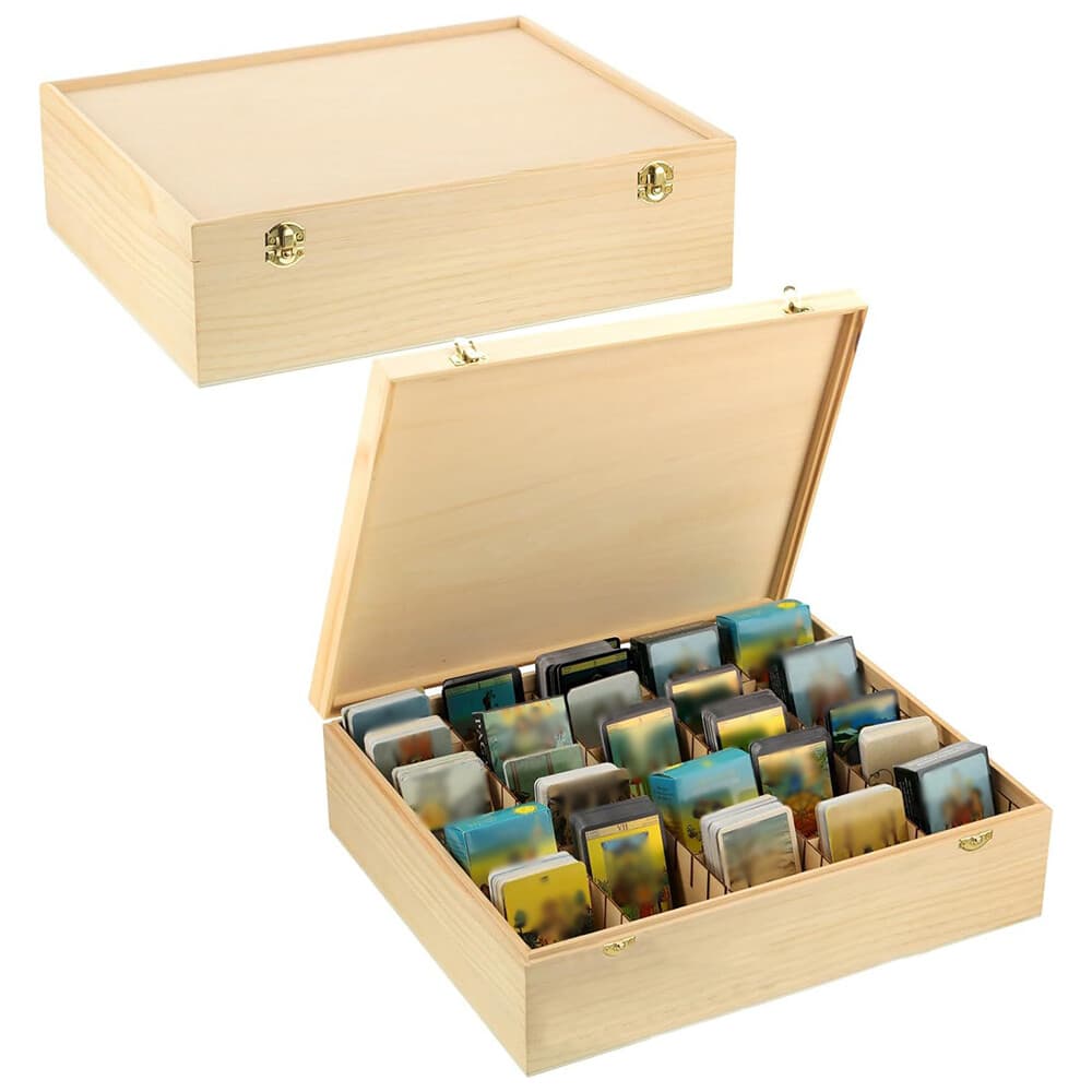 Wooden Card Collection Storage Box Exchange Trade Display Case US STOCK