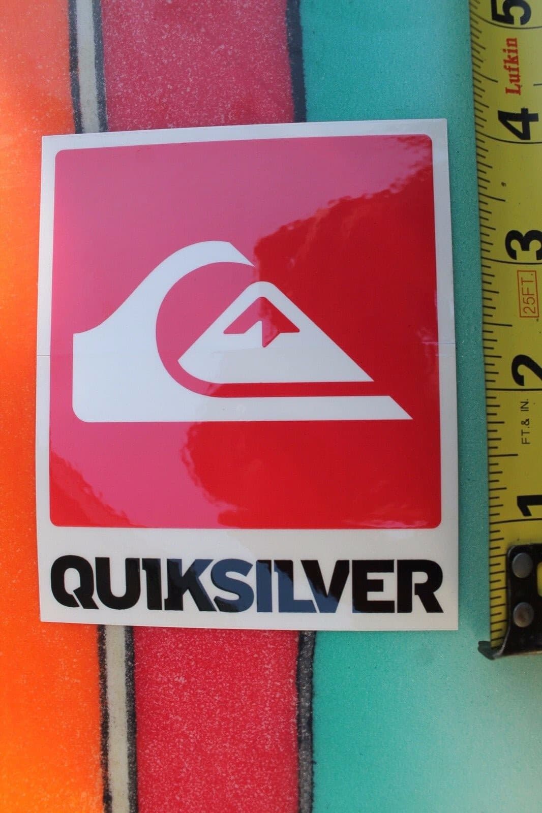 QUIKSILVER Surfboards Mountain Clear Window Red Black Vintage Surfing STICKER 2