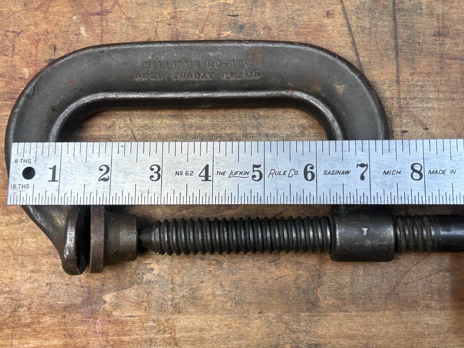 J.H. Williams CC-404 Deep Throat Heavy-Duty Clamp 4" C-Clamp USA 5