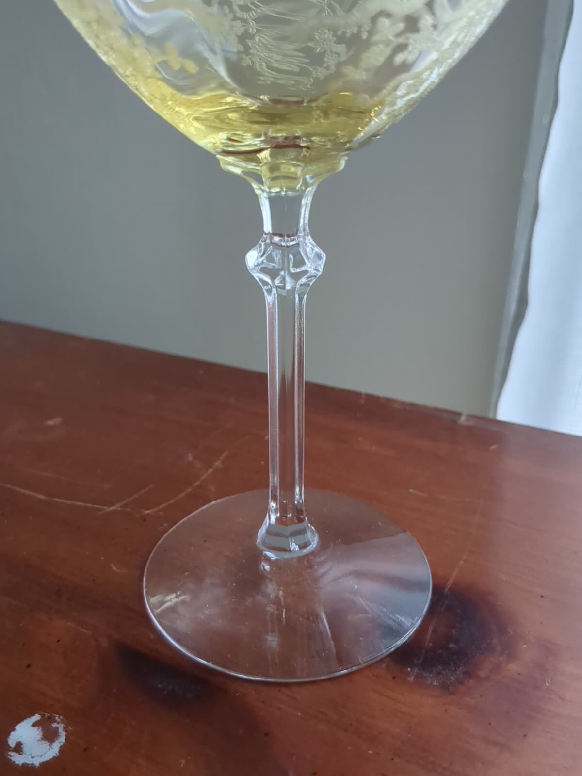 Vintage Fostoria June Topaz Yellow Champagne Glass Or Tall  Sherbet Dish 6" Tall 4