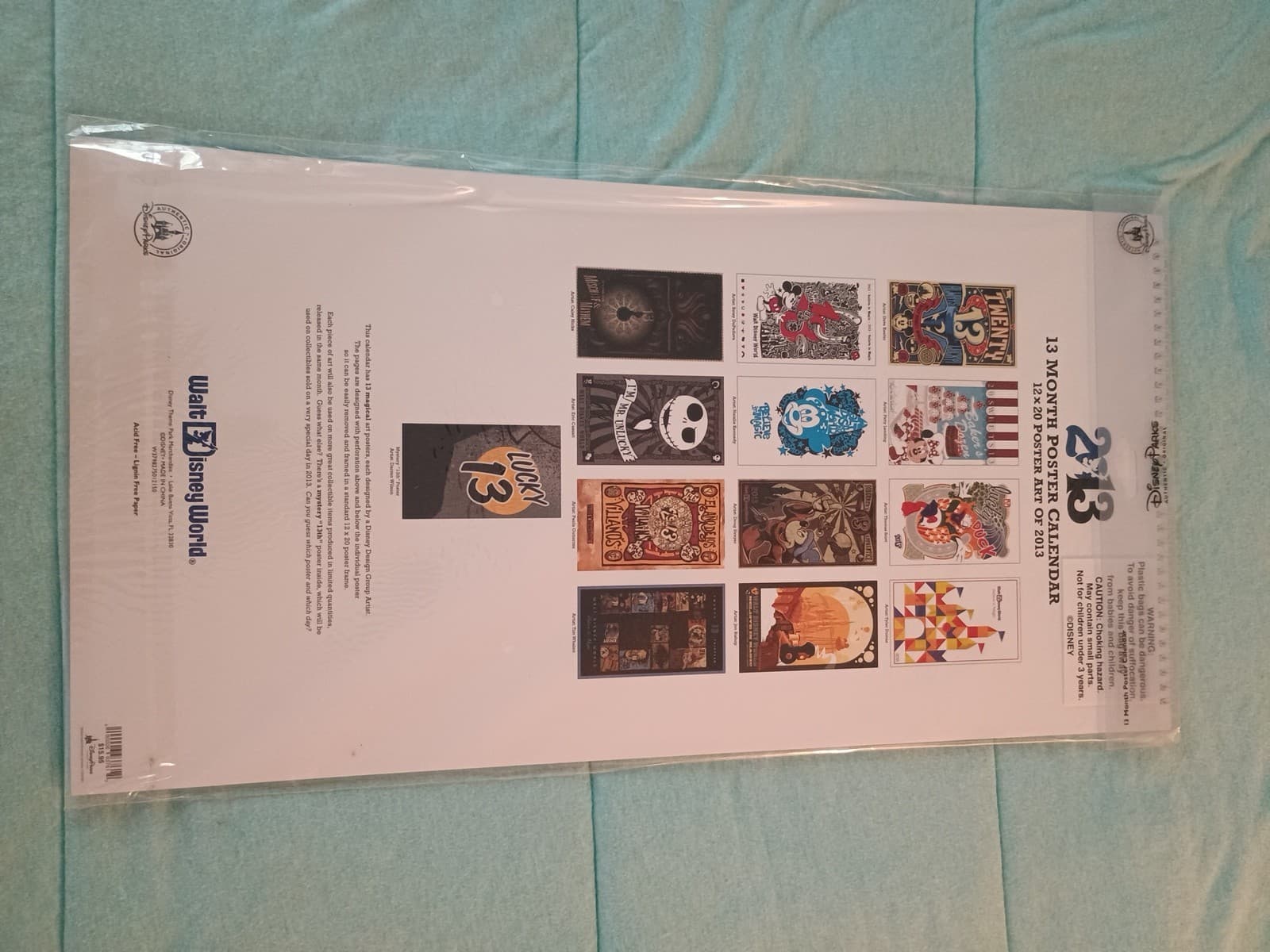 Walt Disney World Poster Art Calendar NEW SEALED W/13 - 12"x20" Disney Posters! 5