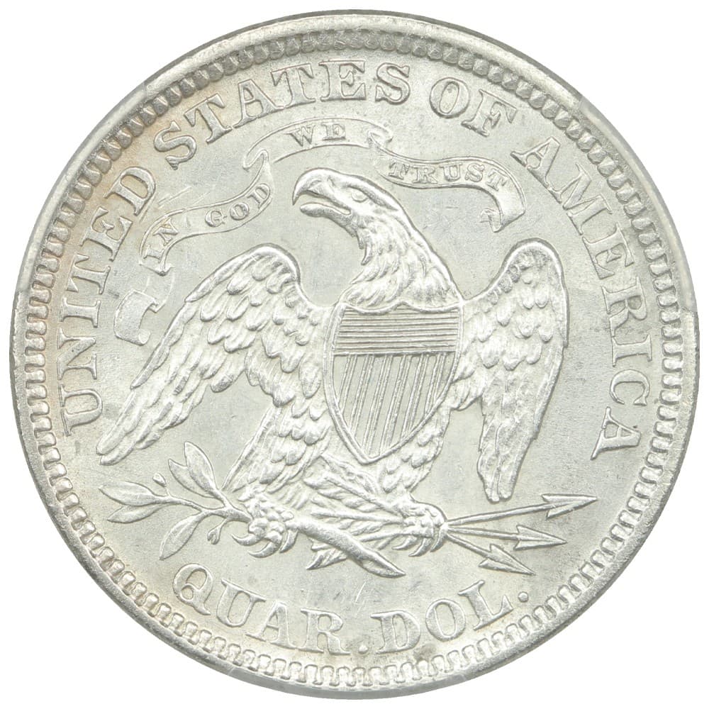 1873 25C PCGS MS62 (Arrows) - Liberty Seated Quarter 4