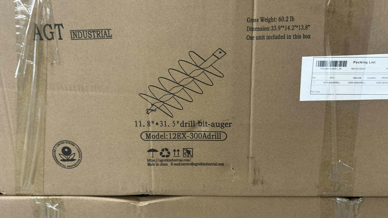 AGT Auger Bit 300mm/12inch Diameter for Mini Excavator Small Digger in Stock USA 3