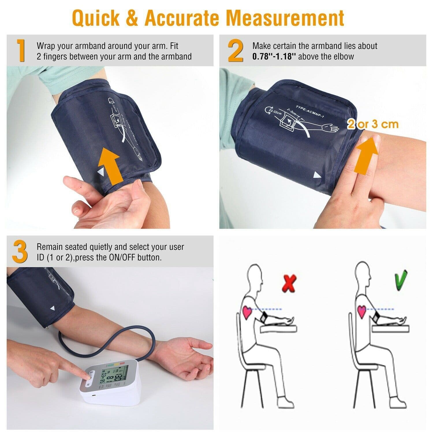 2025 Digital Automatic Blood Pressure Monitor Upper Arm BP Machine Heart Rate HP 5