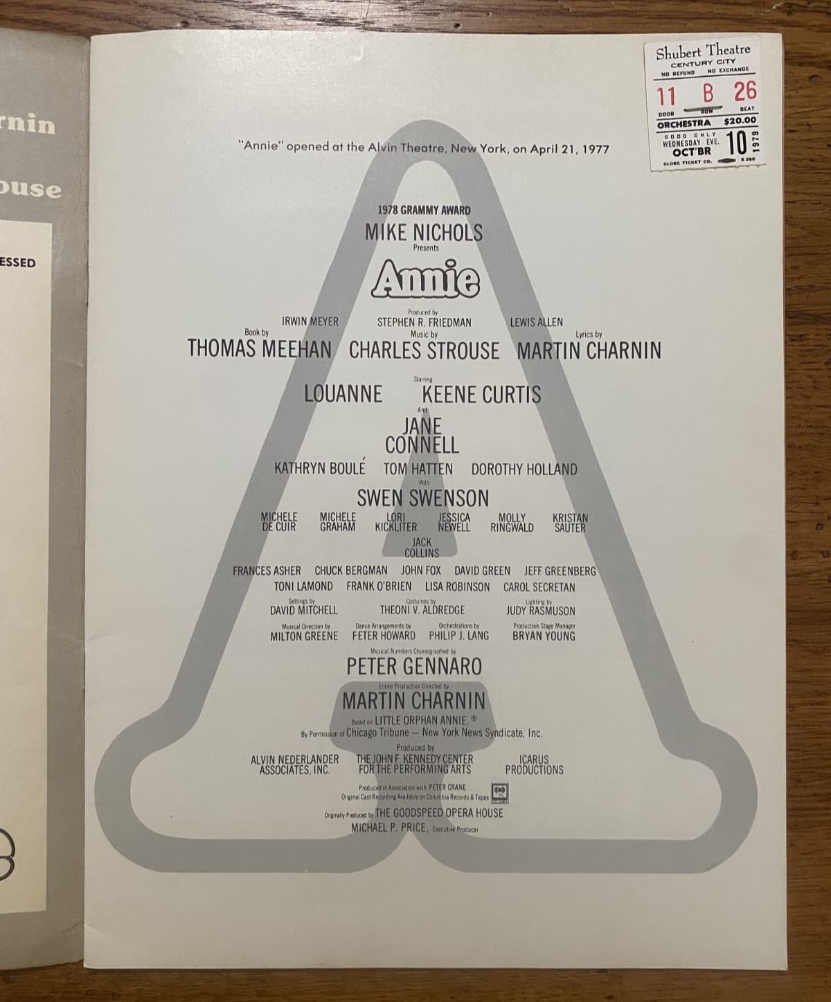 Annie - October 10, 1979 - Shubert Theater - Official Program - AUTHENTIC 2