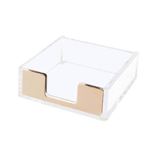  Gold Sticky Note Holder Clear Acrylic Post a Note Dispenser Cute Matt Gold