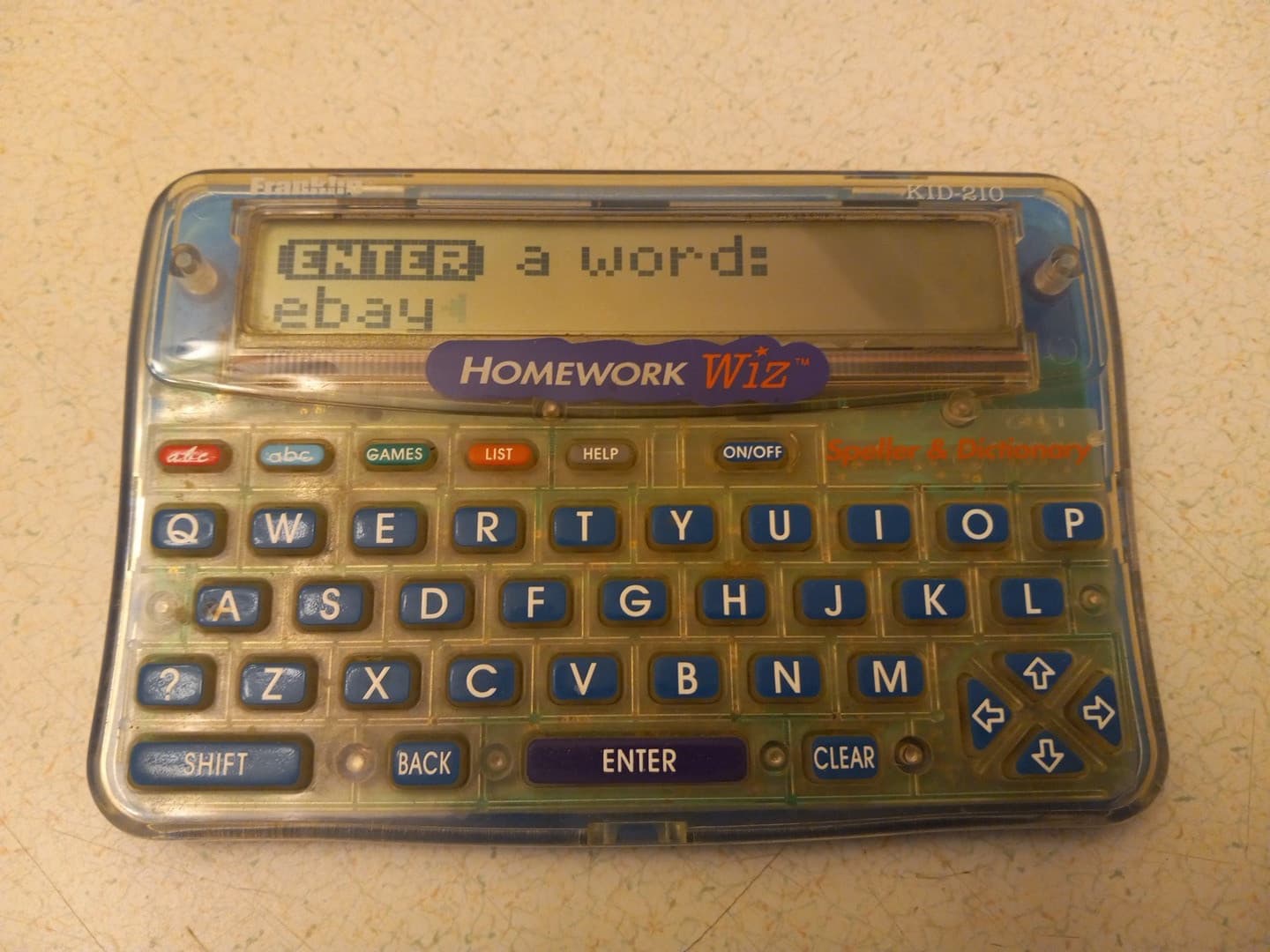 Franklin Homework Wiz KID-210 Handheld Spelling Dictionary Tested & Working!