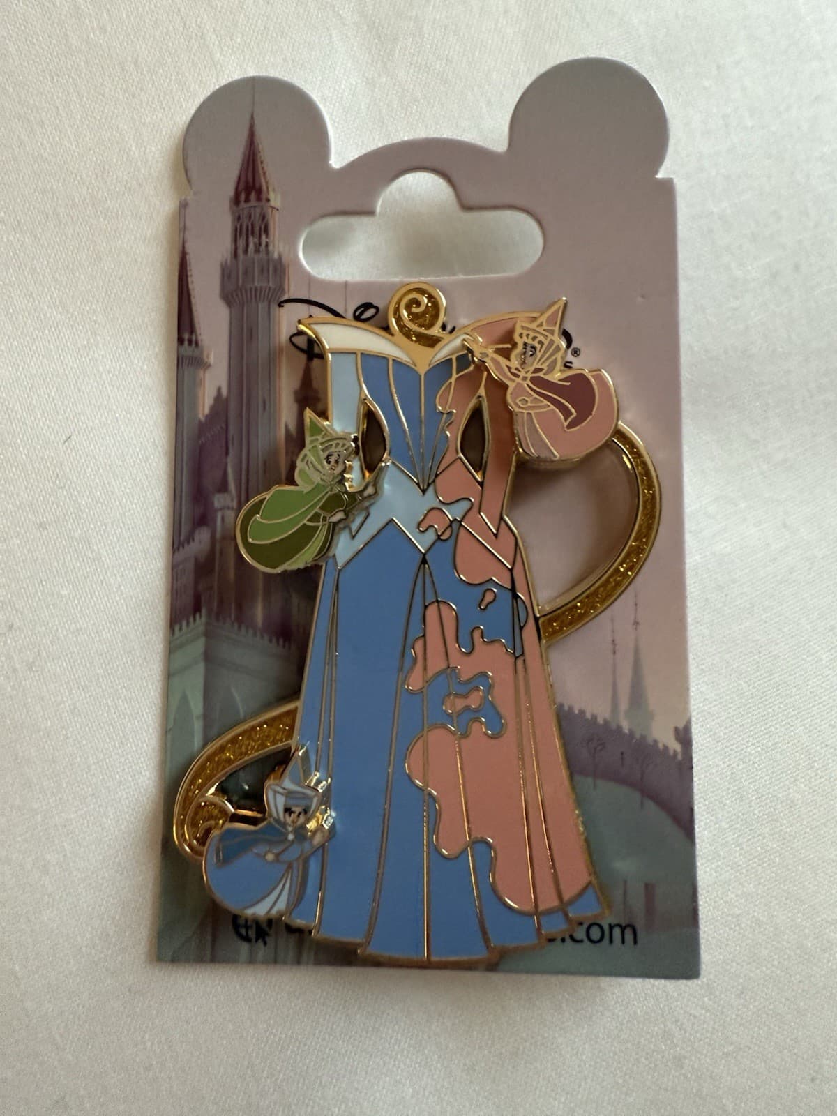 Sleeping Beauty Aurora Gown w Fairies DLP Disneyland Paris Oct 2024 Glitter Pin