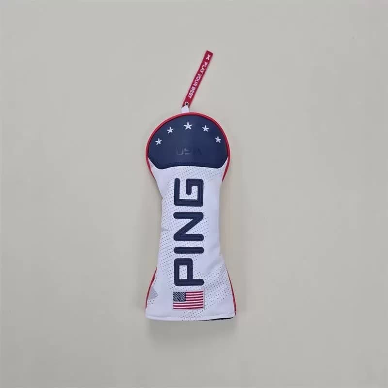 PING USA Leather Driver, Fairway Wood, Hybrid Cover (White & Blue) - Individual