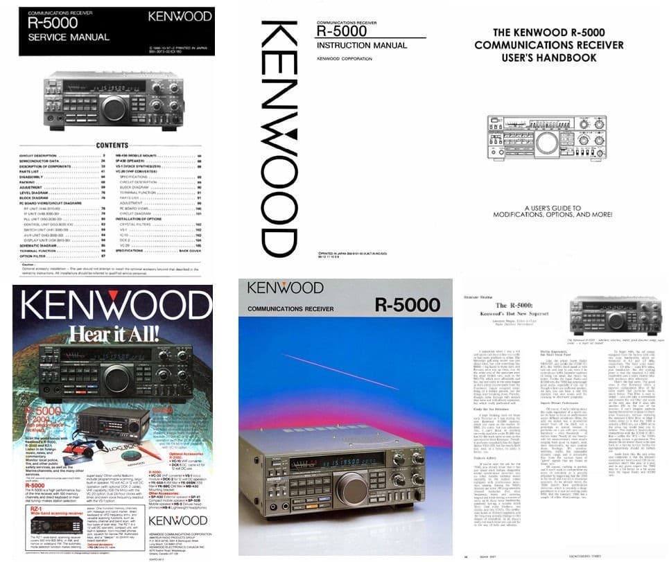KENWOOD R-5000 LW MW SHORTWAVE RADIO + YK-88SN + YK-88C FILTERS + VS-1 + DCK-2 + 5