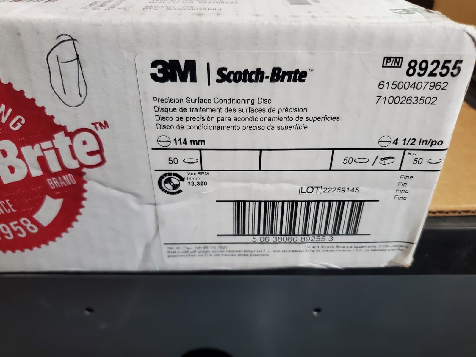 (50) Scotch-Brite 4-1/2” Precision Surface Conditioning Disc Hook & Loop Fine 3