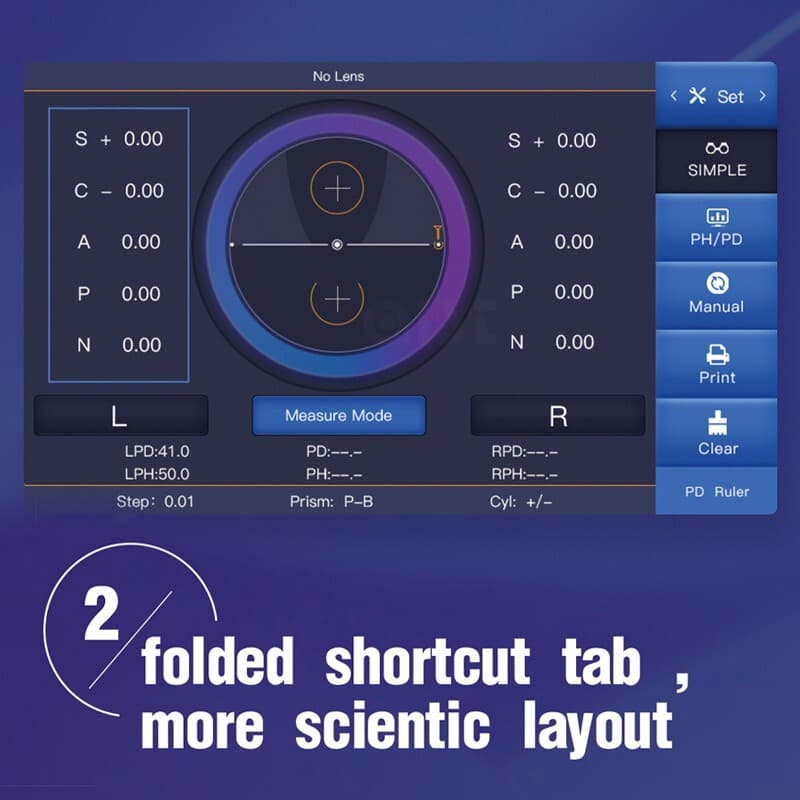 Multi-function Auto Lens Meter Touch Screen Uv Pd Printing Focimeter Lensometer 6