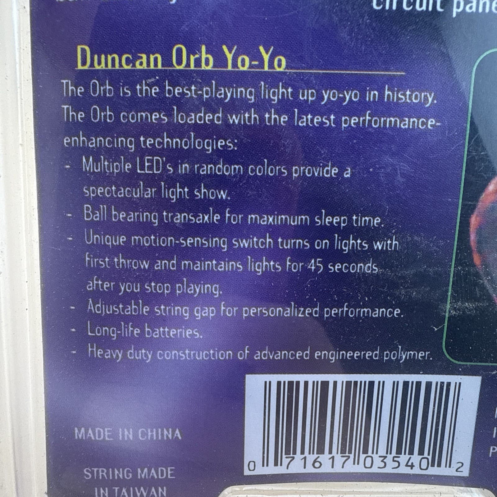 Vintage 90's Duncan The Orb Light-Up Yo-Yo NEW Original Package 5