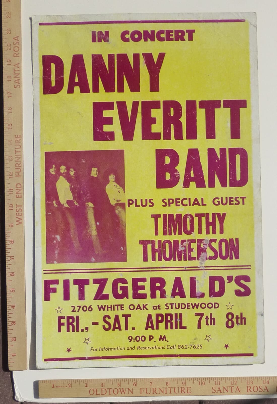 Danny Everitt Band Concert Poster Fitzgeralds