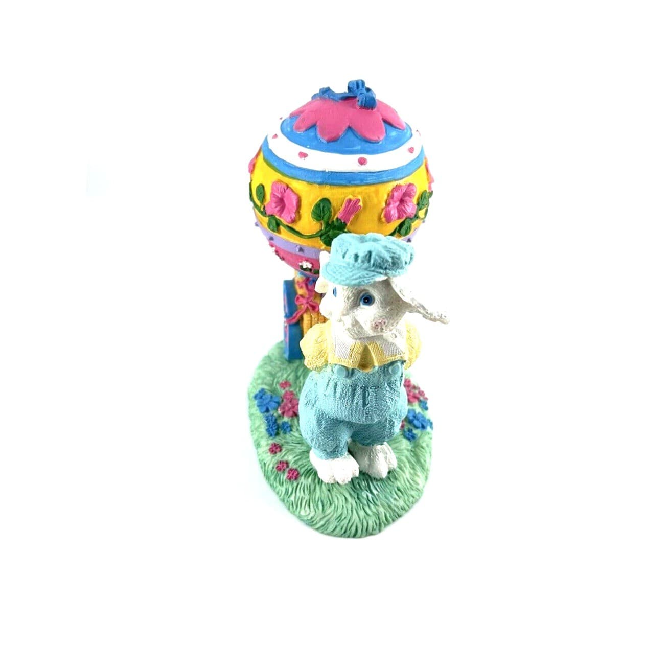 Clover Hill Julies Journey Hand Painted Figurine Easter Bunny with Cart 5" 2