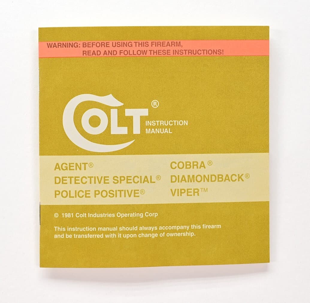 Colt Detective Special 1981 Wood Grain Foam Insert Box & Paperwork Package. New 4