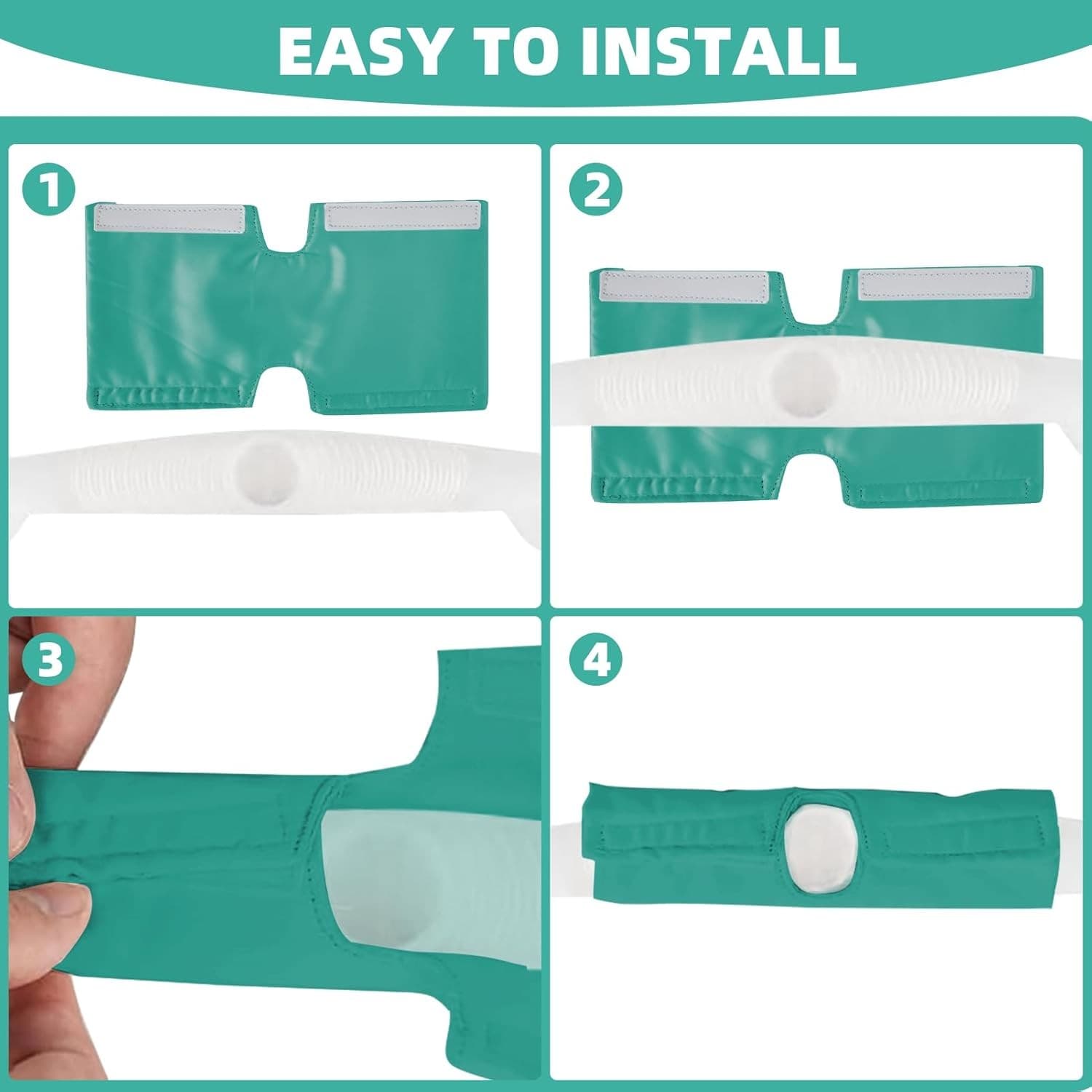 Satin CPAP Strap Covers, Mask Cover to Fit Airfit F30i Peacock Blue  5