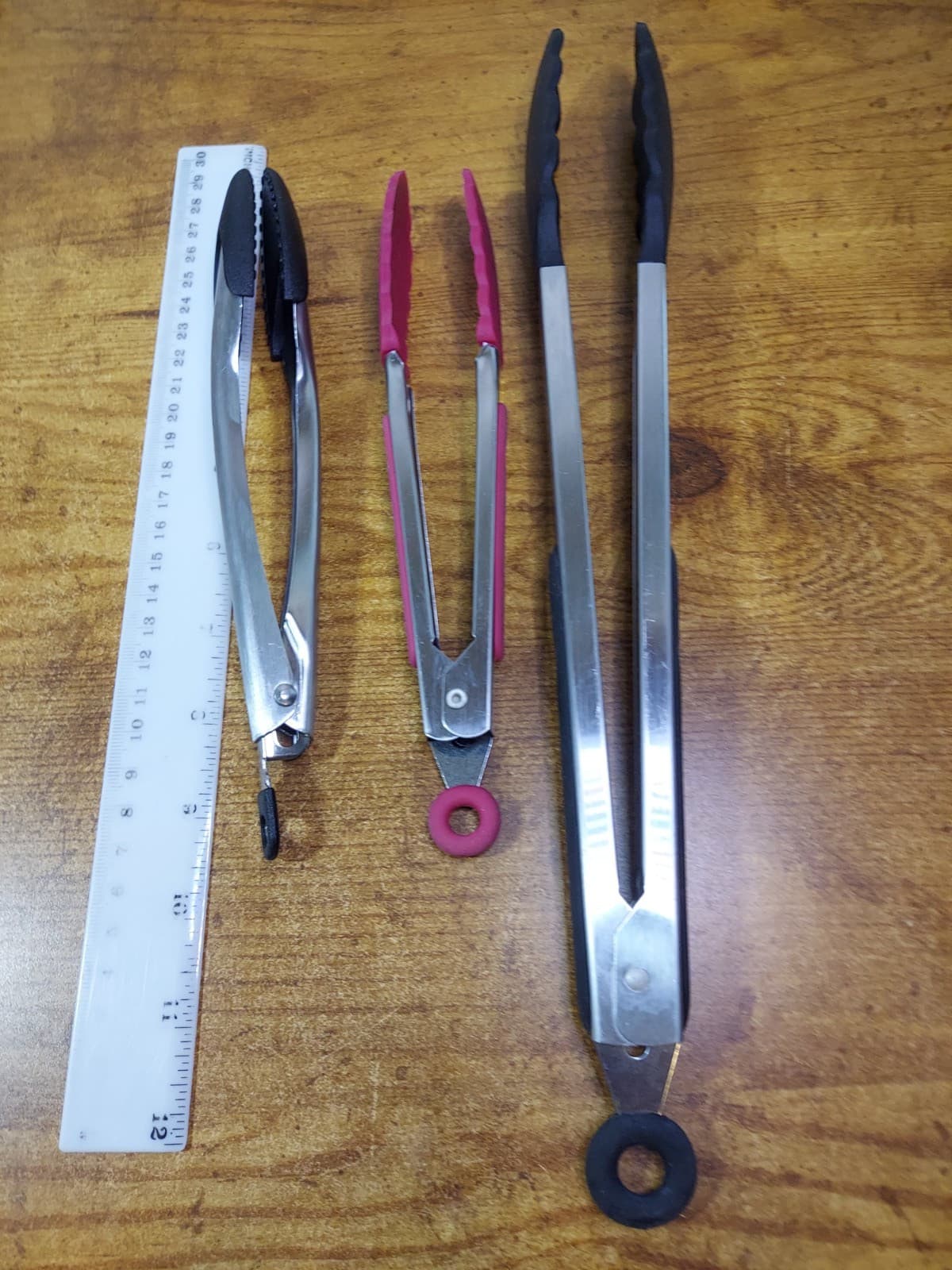 Set of 3 Kitchen Tongs 13" 7.5" 7.5"