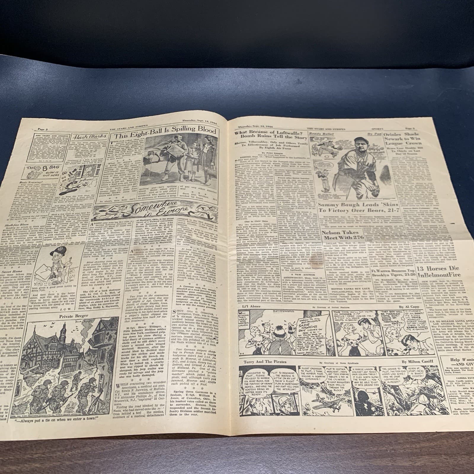 Vintage WW2 Stars & Stripes “Yanks at Siegfried Line” Sept 14 1944. F9 4