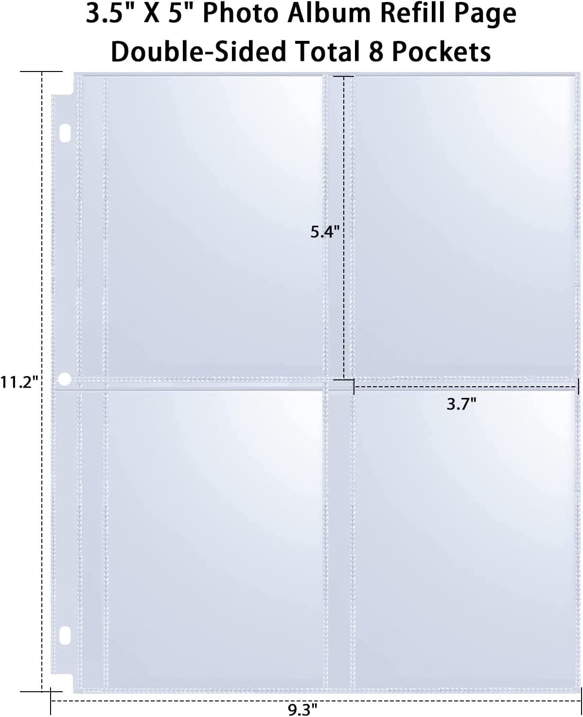 30 Pack 3.5X5" Photo Album Refill Pages for 3 Ring Binder,Ultra-Clear Photo Slee 2