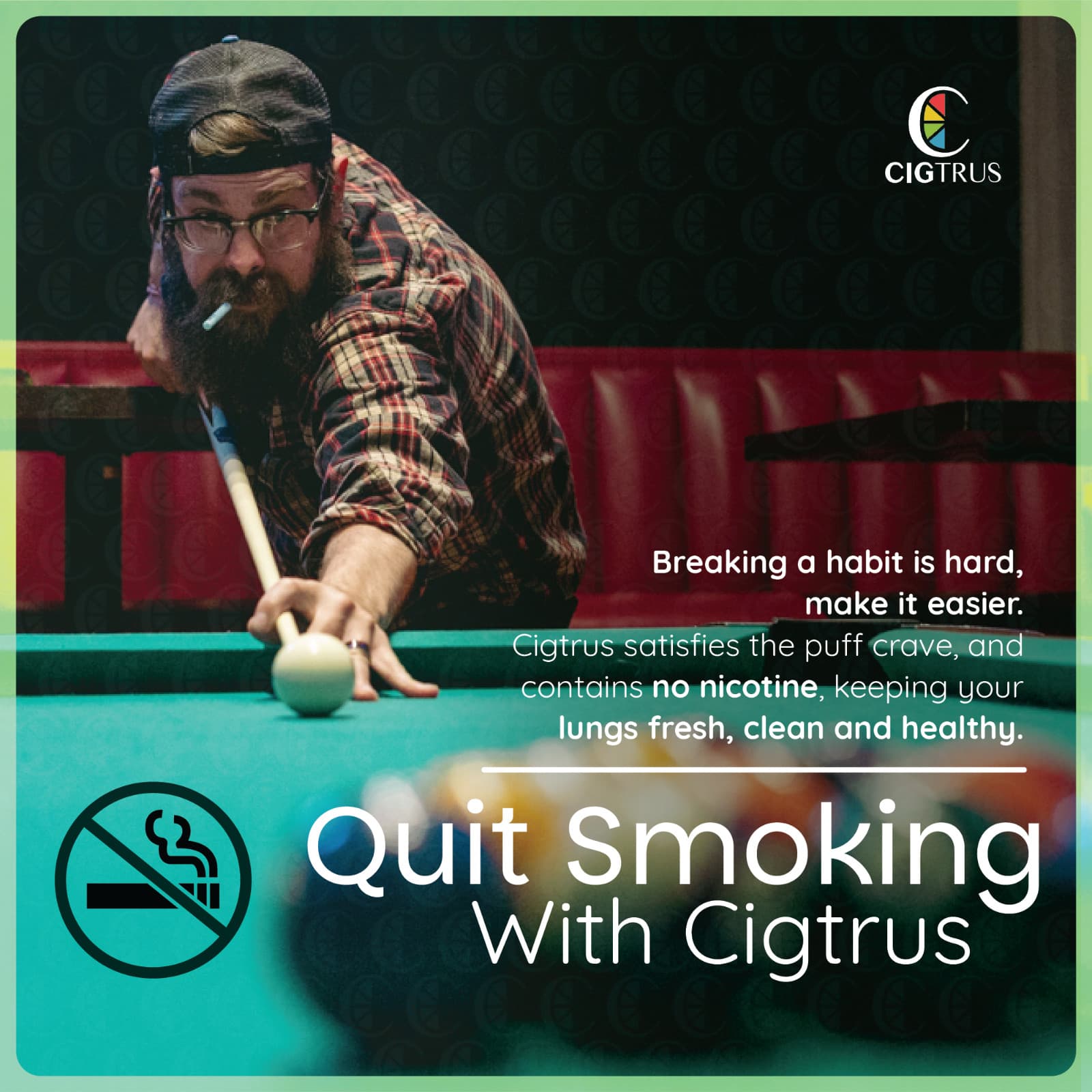 Cigtrus Quit Smoking Aid Smokeless Aroma Inhaler Habit Replacement Lemon Lime 3P 3