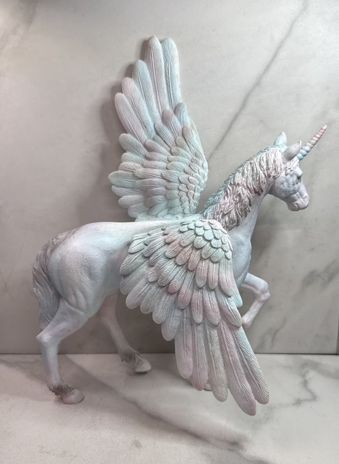 Beautiful Highly Detailed 10" Rubber Winged Unicorn Pegasus White Fantasy Horse 2