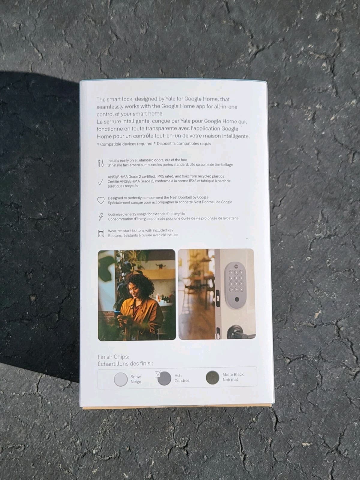 Yale Ash Keyed Deadbolt Smart Lock with Google Matter YRD510-MT1-ASH 3