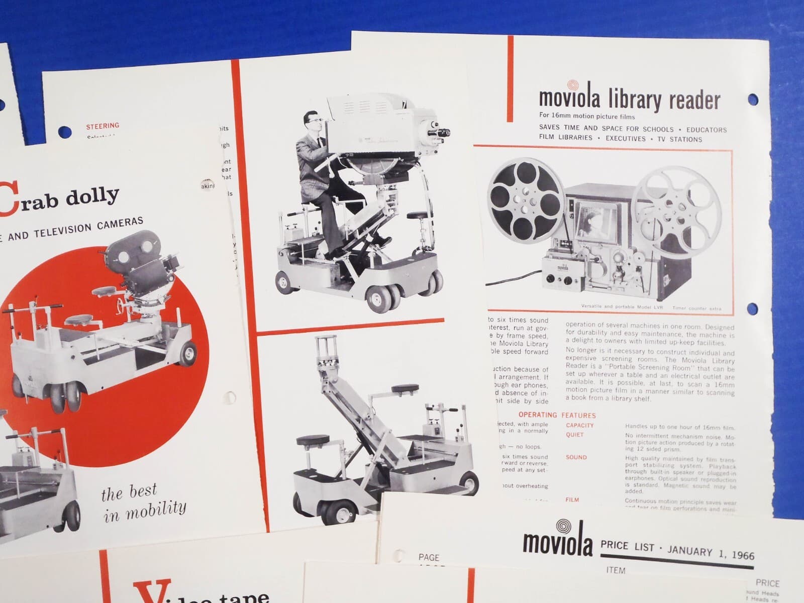 1966 MOVIOLA Film Editing Equipment Brochures & HOLLYWOOD STUDIO Prices zp 4