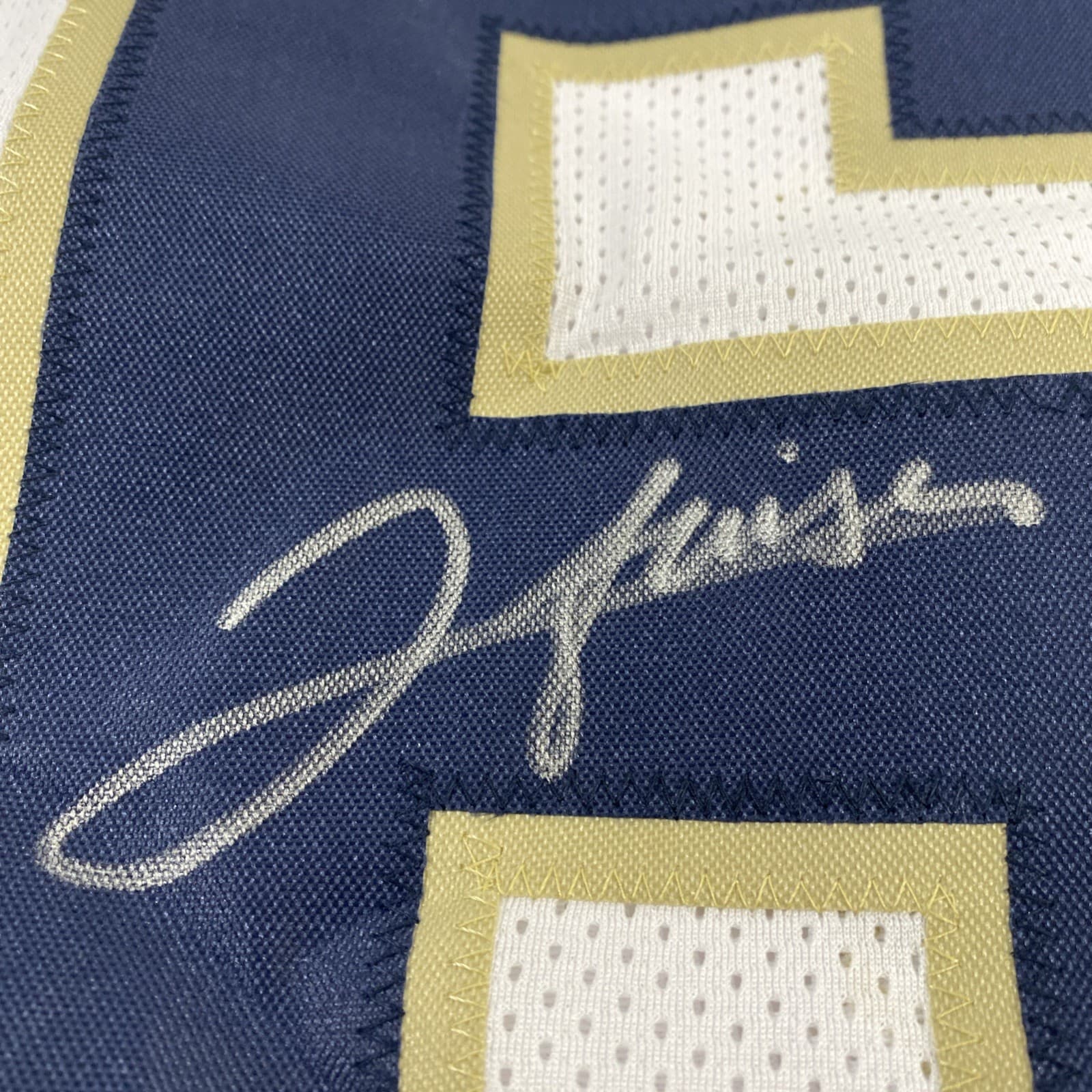 Jordan Faison Signed White Notre Dame NCAA Football Jersey (PIA) Authentication 4