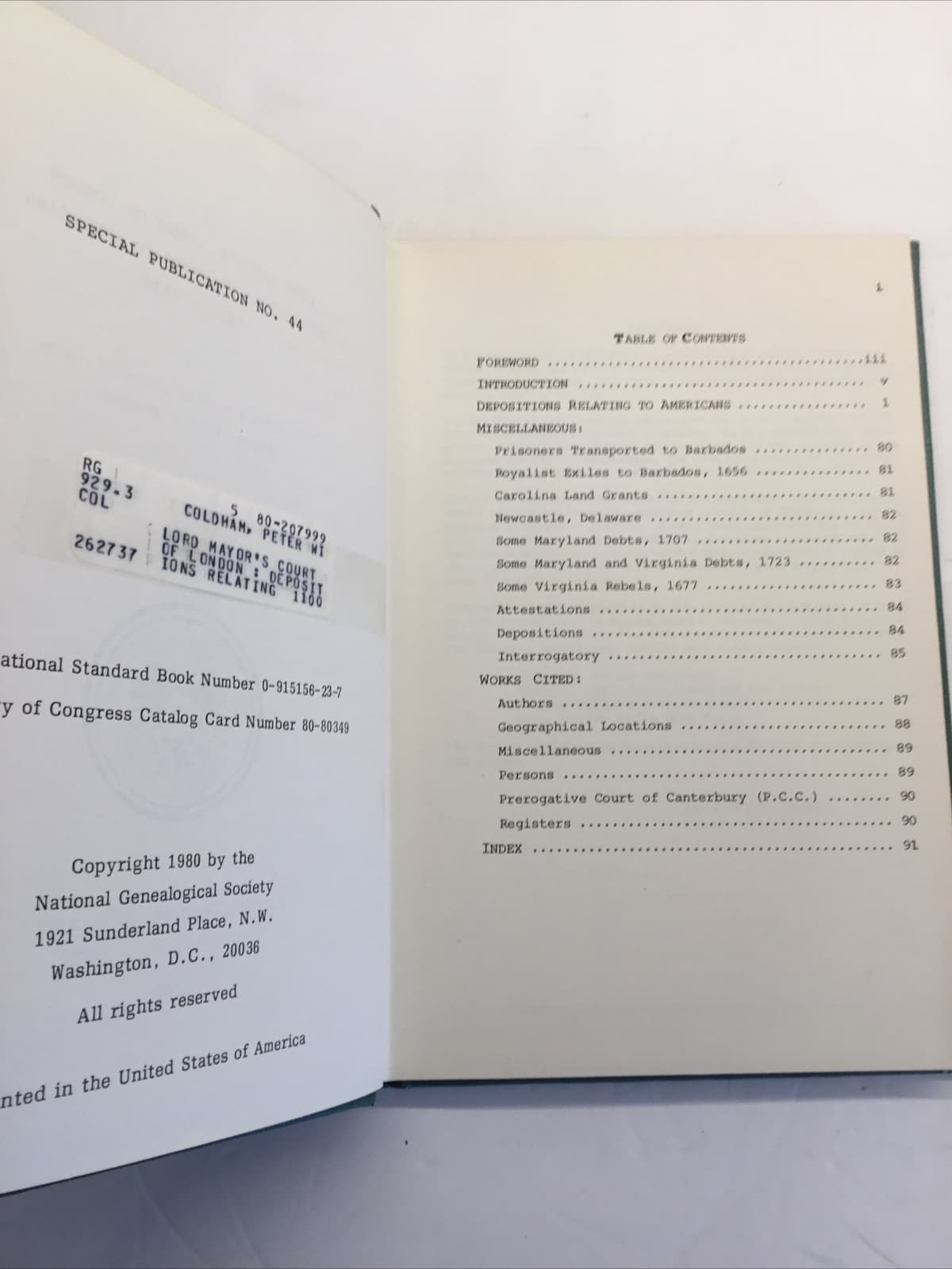 Lord Mayor’s Court Of London Depositions Relating To Americans 1641-1736  2