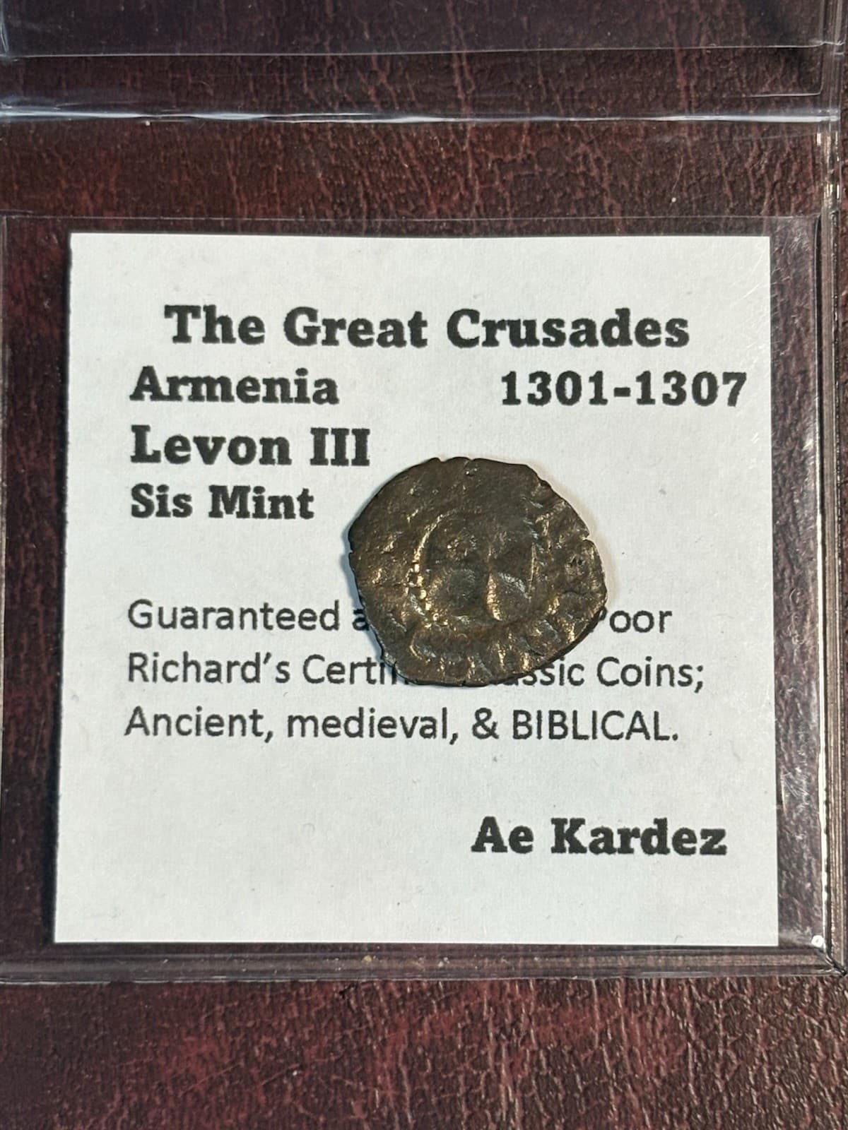 Crusades Coin. Knights Templar Levon III 1301-1307 Armenia Sis Mint 18-22mm CB36 3