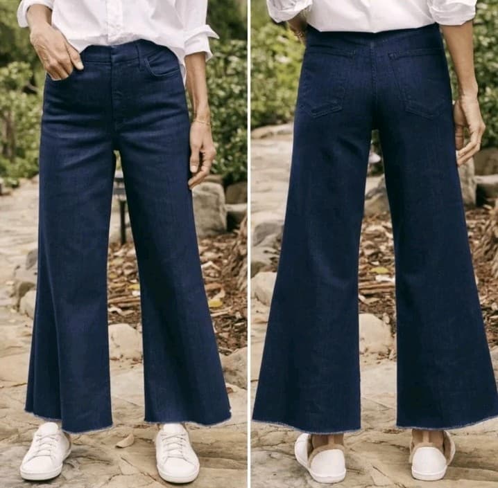 FRANK & EILEEN Galway Gaucho Jean In 2008 Rinse Dark Blue Wash High Rise Size 29