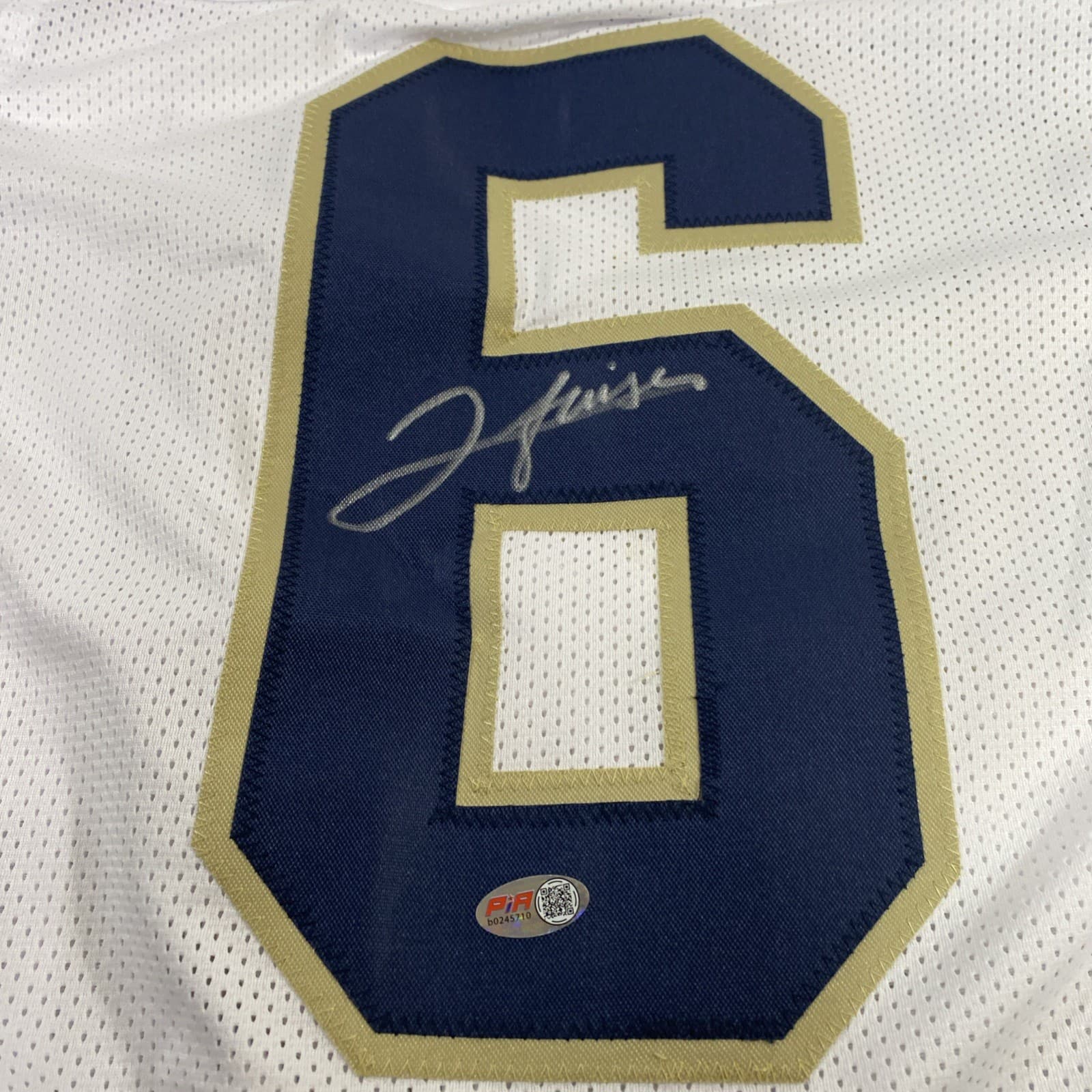 Jordan Faison Signed White Notre Dame NCAA Football Jersey (PIA) Authentication 3