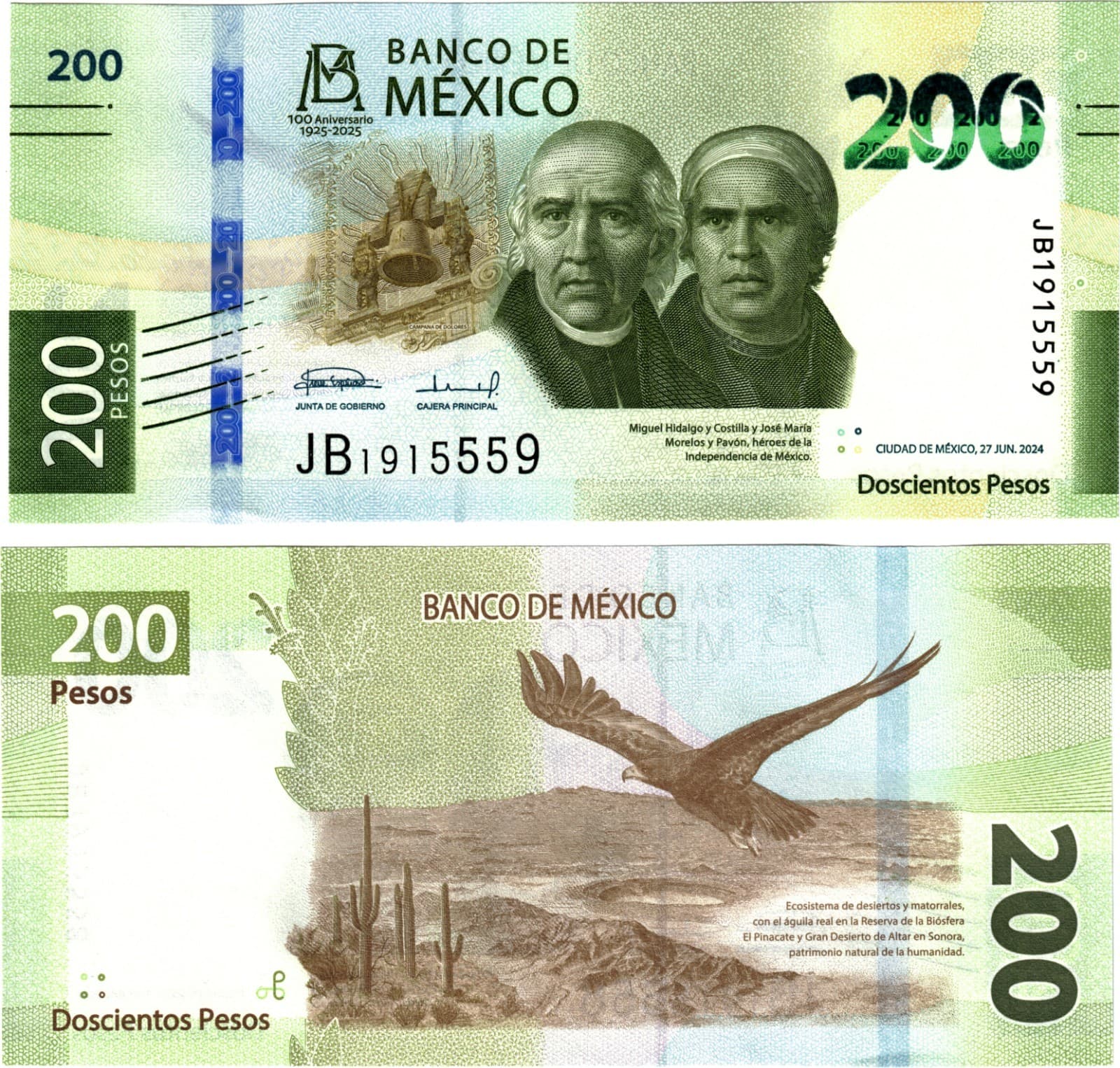 2025 Mexico 50 to 1000 Pesos P138 to P142 UNC Banknote Commemorative  Full set 5