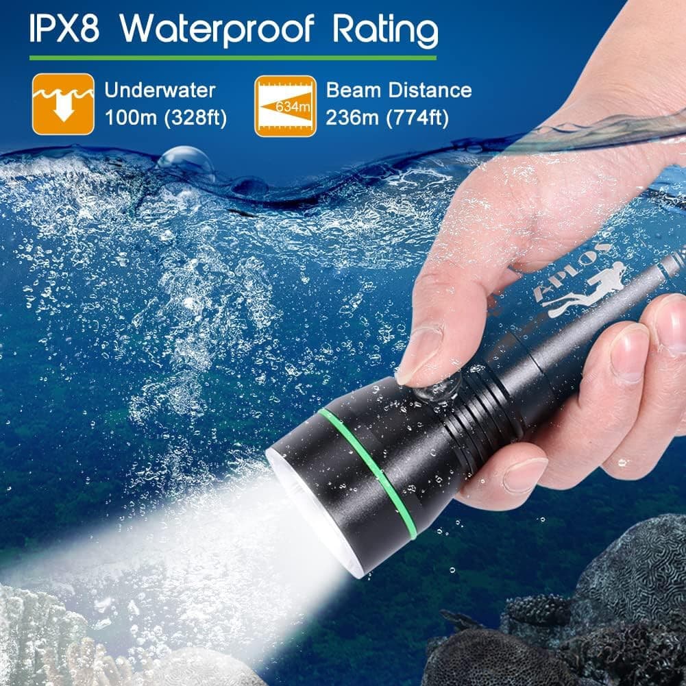 APLOS AP30 3000lm Diving Flashlight with 3 Modes 4