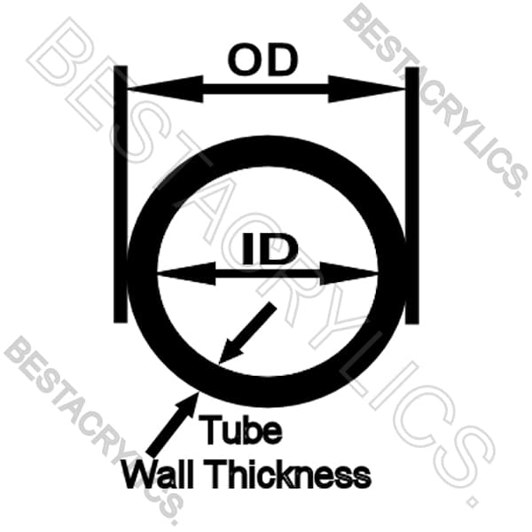 1 Pc 3” OD x 2 3/4" ID x 12” INCH LONG CLEAR BLUE ACRYLIC PLEXIGLASS LUCITE TUBE 4