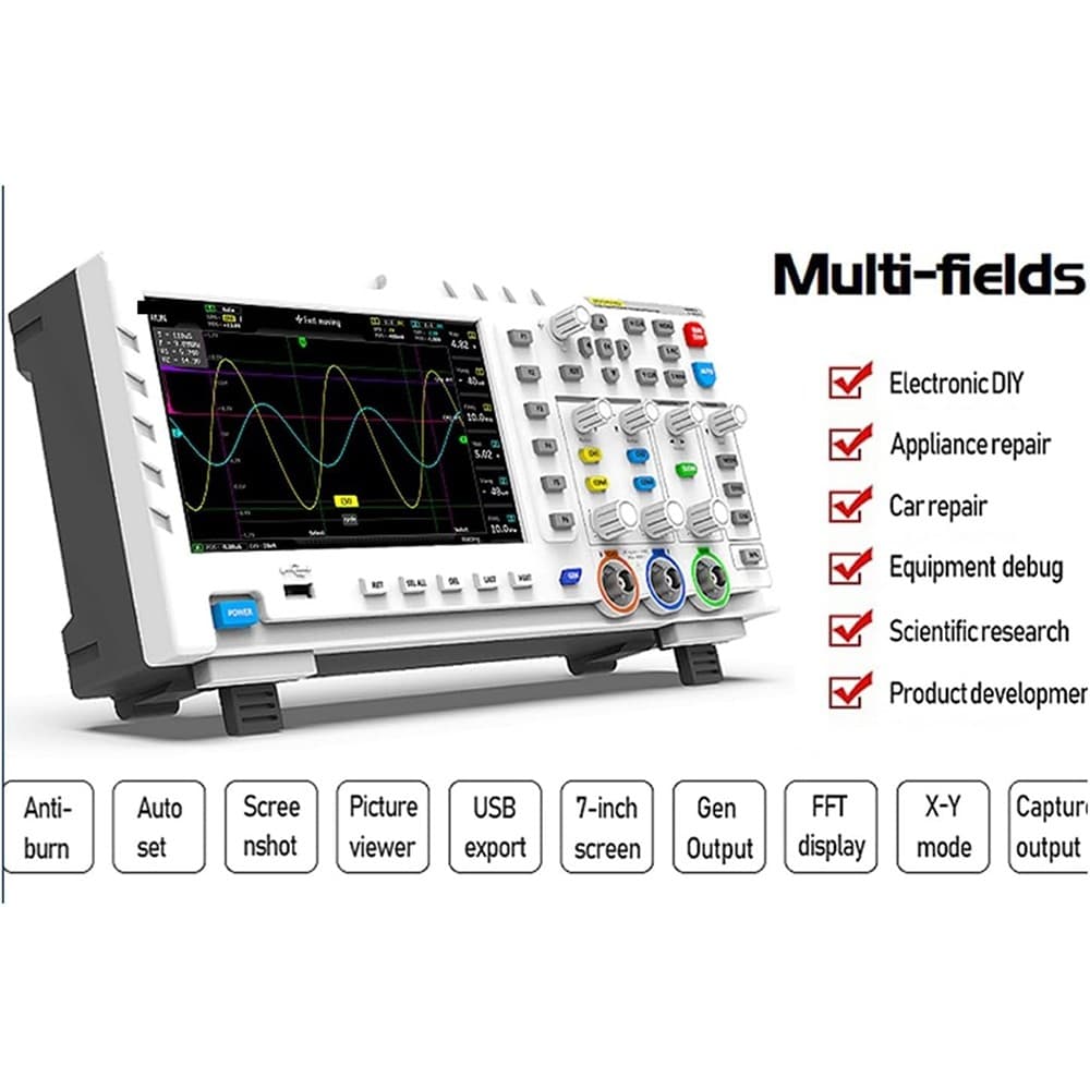 FNIRSI-1014D Digital Oscilloscope 100MHz 1GSa/s 240Kbit Signal Generator 3