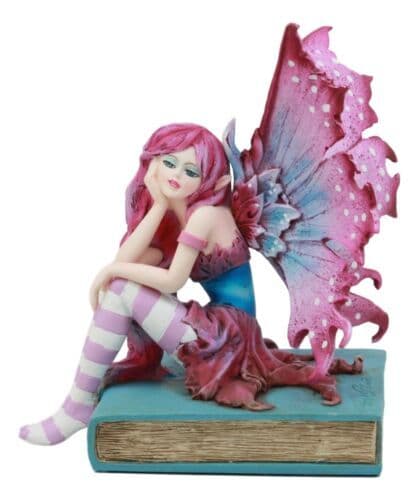 Amy Brown Missing You Magenta Book Fairy Garden Figurine Fantasy Faery Statue 2