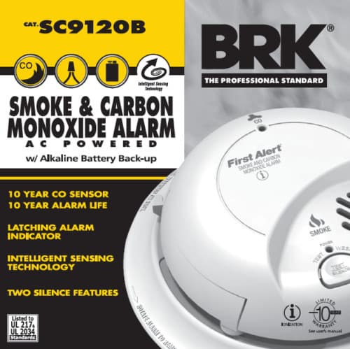 First Alert BRK SC9120B Hardwired Smoke and Carbon Monoxide (CO) Detector with B 2