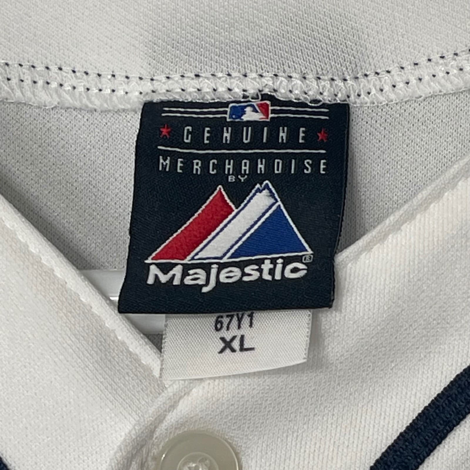 Majestic Detroit Tigers MLB Baseball Women's Size XL Jersey White Blue 3