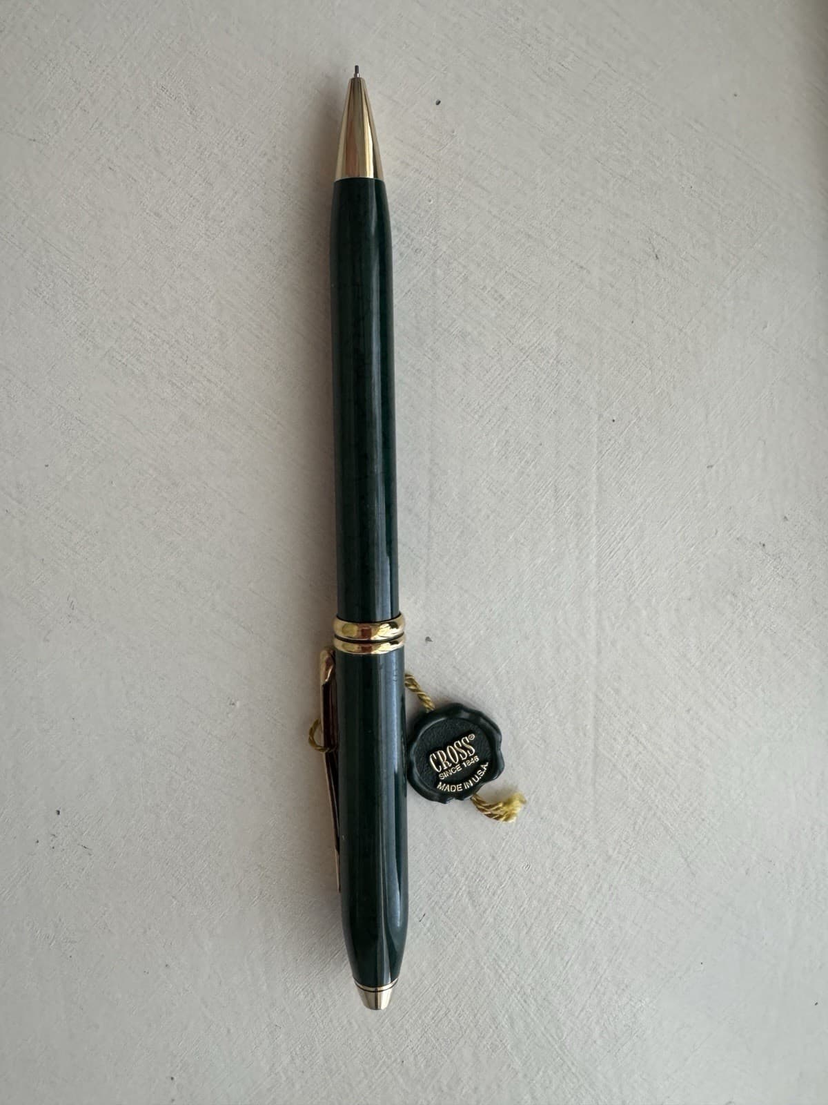 Vintage CROSS Green Marble Ballpoint Pen set #612 BA 4