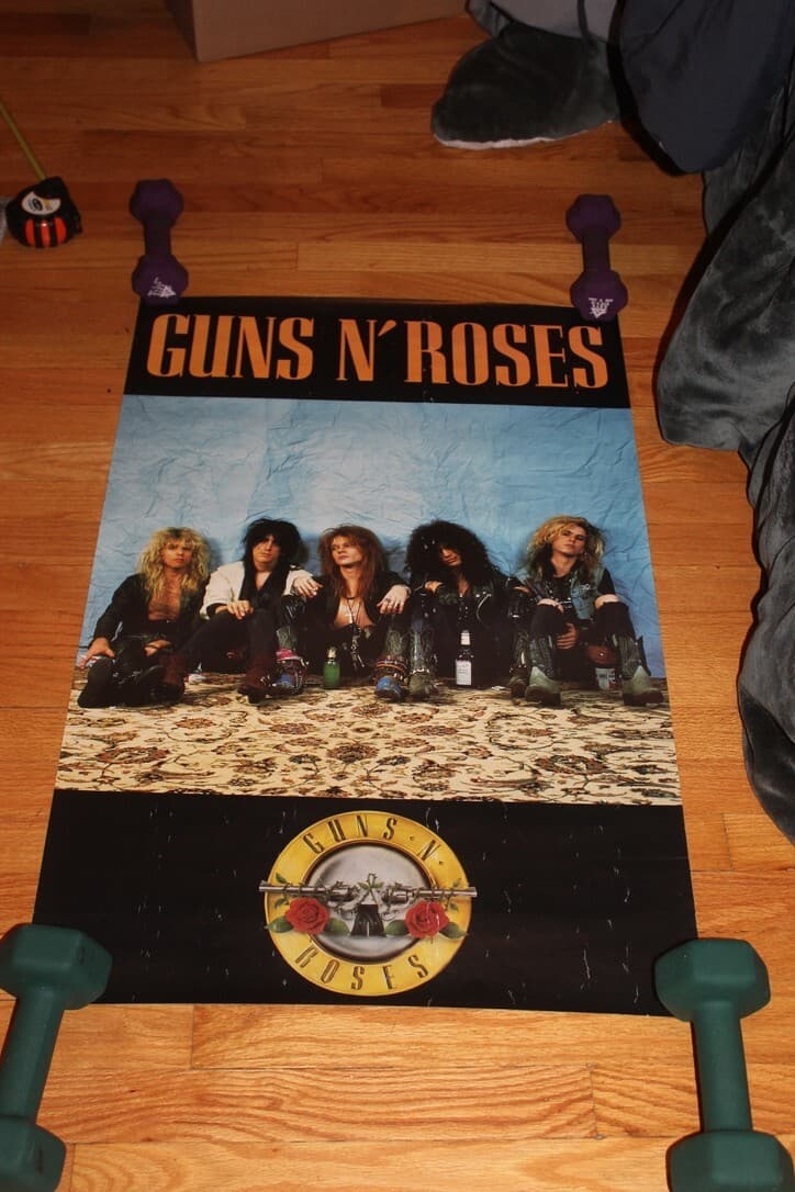 Vintage Original 1987 Guns N’ Roses Rock Band Poster 34" high x 22" wide 2