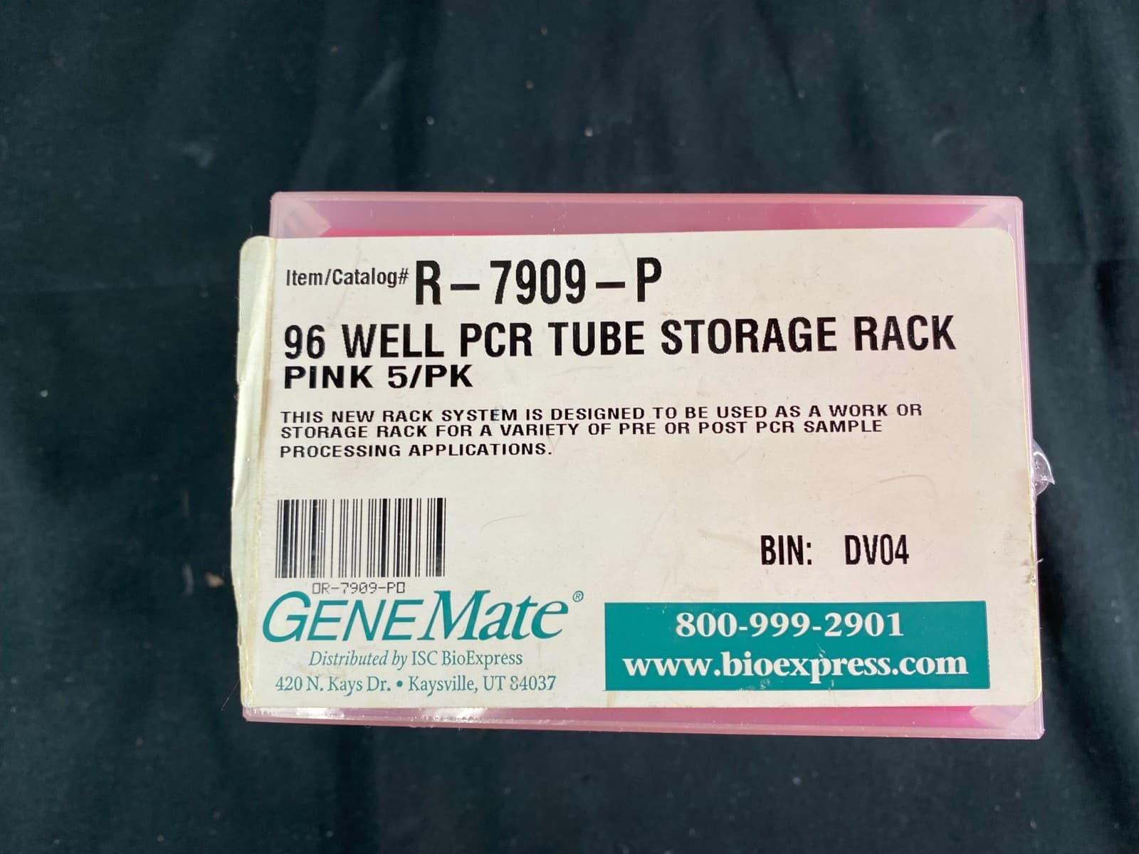 GENEMATE 96-Well PCR Tube Storage Racks Pink Polypropylene R-7909-P (5/cs) 3