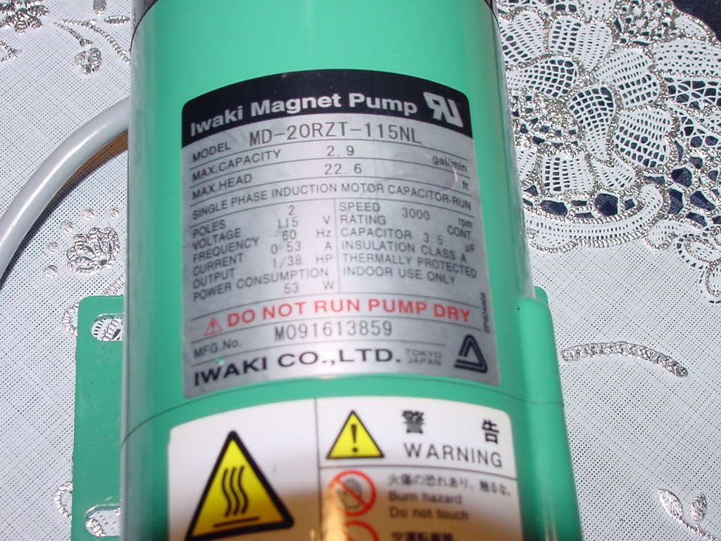 Iwaki Magnetic Pump MD-20RZT-115NL, Drive Motor Only, No Pump!!! NEW! 4
