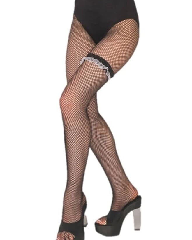 Bridal Garter Green Satin and White Lace Garter with Wedding Or Costume Garter 2