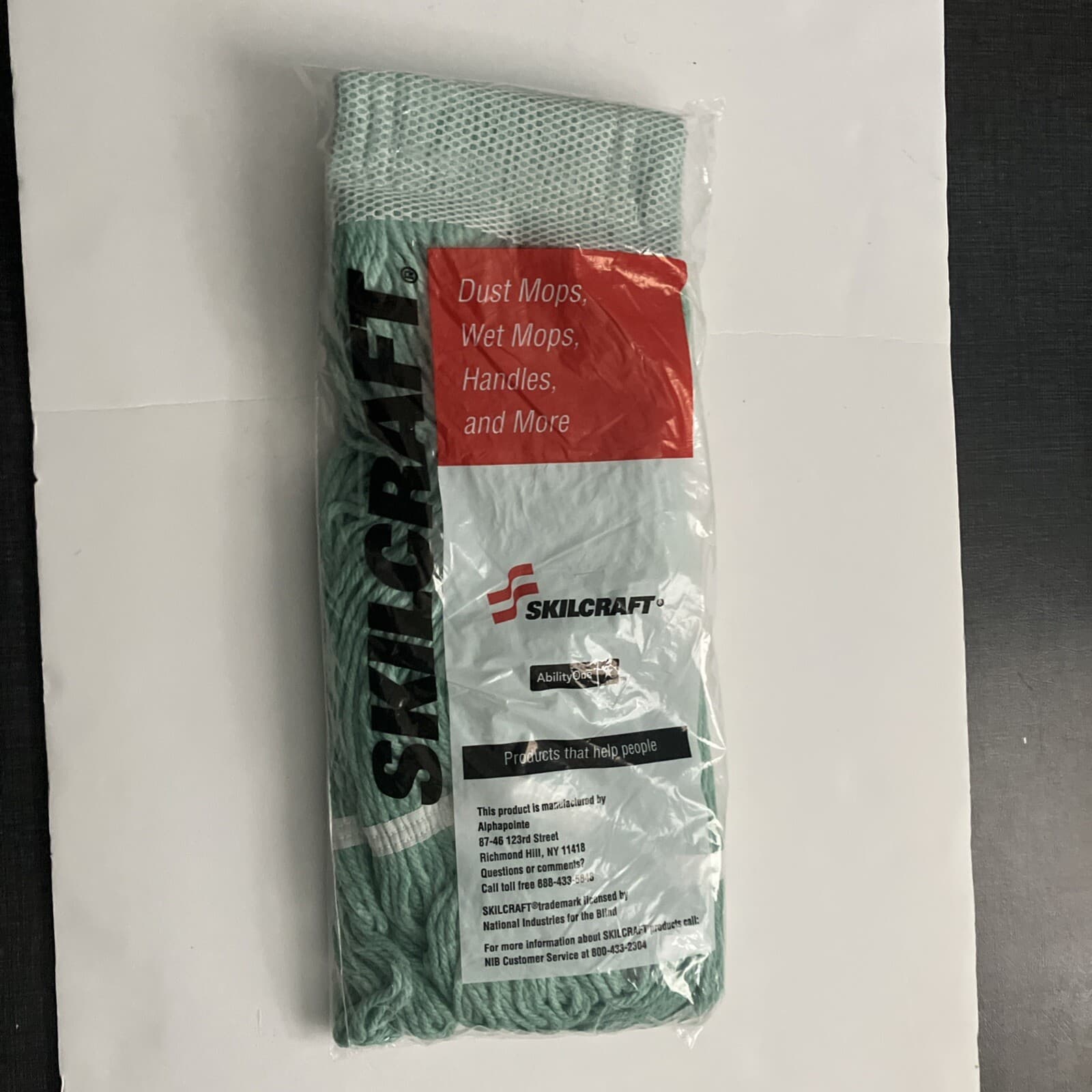 Skilcraft Inhibitor Anti-Microbial Mop Head 4 Ply Synthetic Yarn Looped End Mop