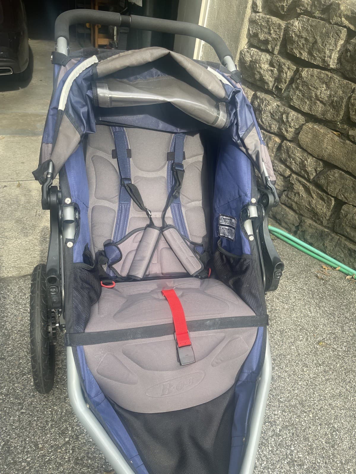 BOB Revolution SE Jogging Stroller Gray/Blue All Terrain 3-Wheel w/Canopy 4