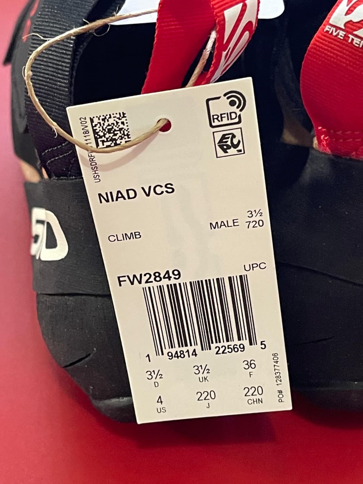 NEW! Adidas Five Ten Niad VCS Size:4 US Climbing Shoes Tan/Black FW2849 3