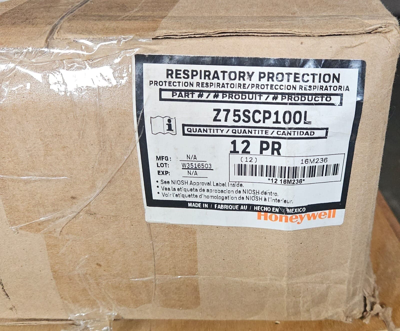 HONEYWELL  Z75SCP100L HEPA MASK  FILTER CHEMICAL REPLACEMENT CATRIDGE 12 PAIRS 2