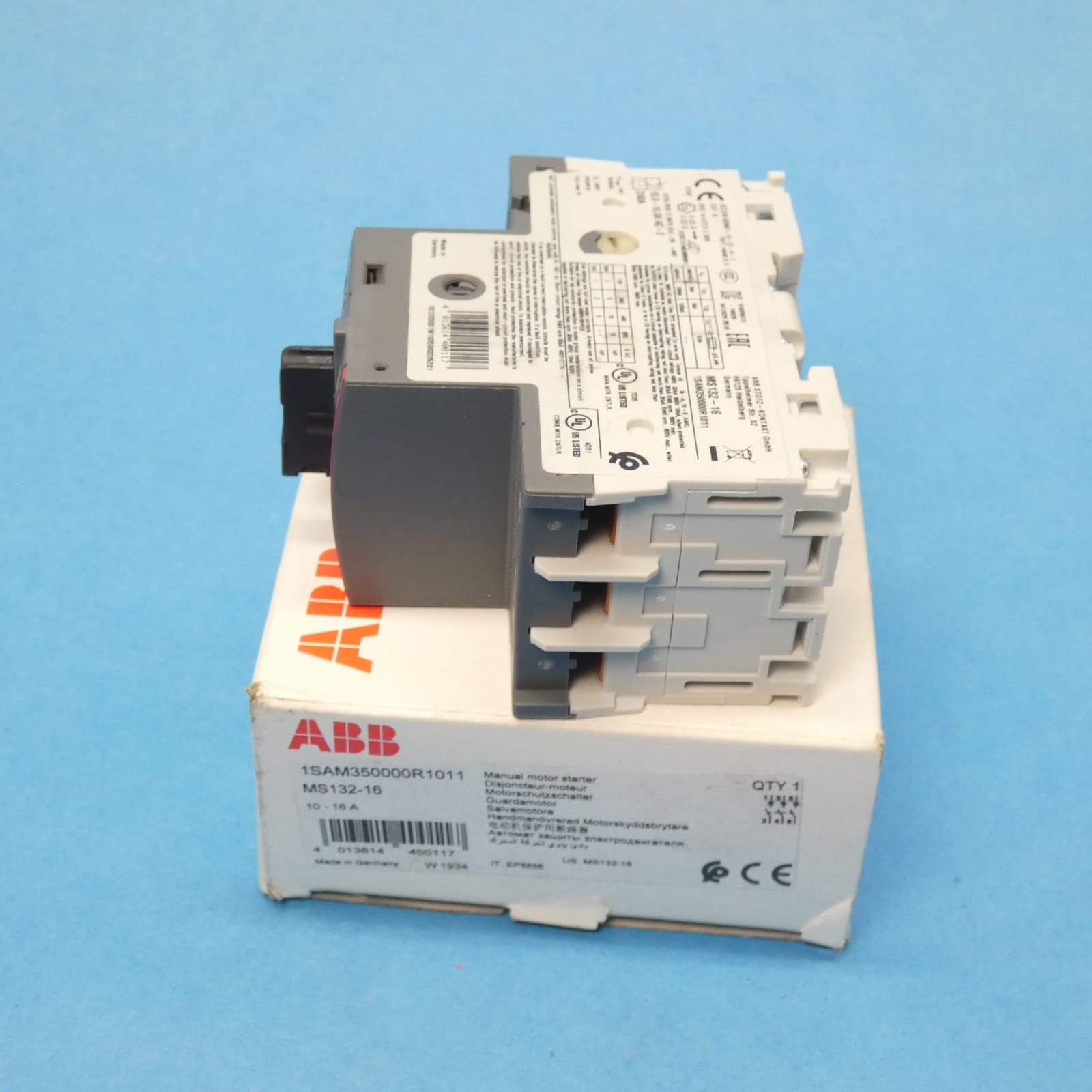 ABB 1SAM350000R1011 MS132-16 IEC Manual Motor Protector 10-16 A Made In Germany 6
